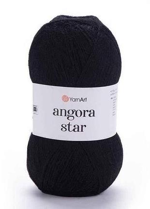 Пряжа angora star чорний 80% акрил 20% вовна 500м 100г 5шт/уп 585 - black тм yarnart