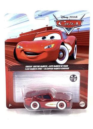 Коллекционная металлическая машинка disney pixar cars cruisin' lightning mcqueen оригинал mattel. уценка (поврежденная упаковка)