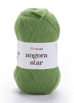 Пряжа angora star зелений 80% акрил 20% вовна 500м 100г 5шт/уп 098 тм yarnart