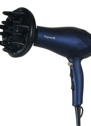 Фен (2400 вт, 2 швид., дiфузор, турмалінове покр.) vhd_2424ti_blue тм vilgrand