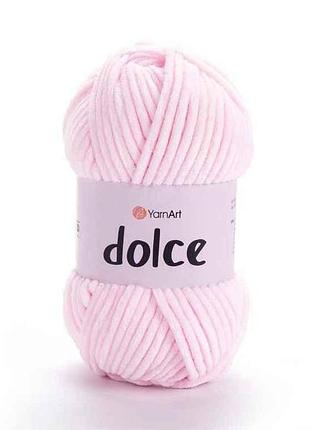 Пряжа dolce ніжно-рожевий 100% мікрополіестр 120м 100г 5шт/уп 750 тм yarnart