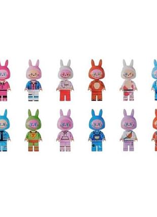 Набір фігурок 12шт labubu building block toy 44001 різнокольорові
