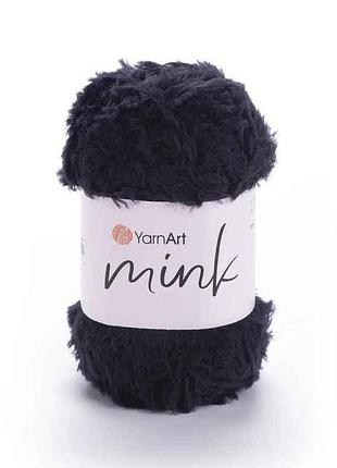 Пряжа mink черный 100% полиамид 75м 50г арт.346 - black 10шт/уп тм yarnart