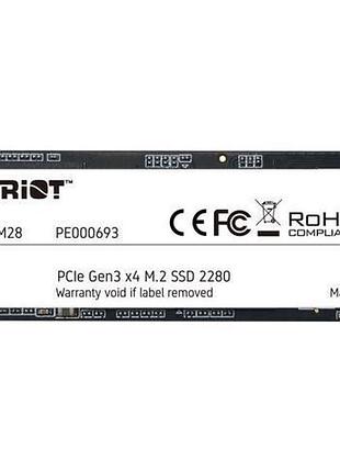 Накопитель ssd m.2 patriot p300 1tb nvme 2280 pcie 3.0x4 3d nand tlc