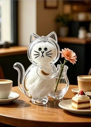 Магнит кот для кошачьей шерсти и с вазой для кошачьих усов кошка коллекционер усиков кота