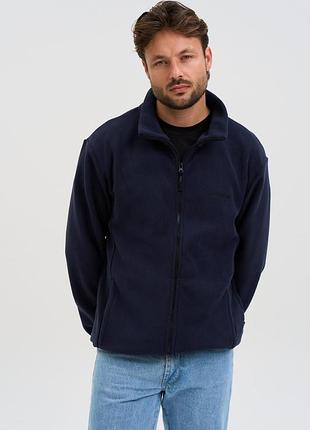 Кофта флисовая мужская norwin tech fleece синяя, базовая, теплая, с высоким воротником 3xl