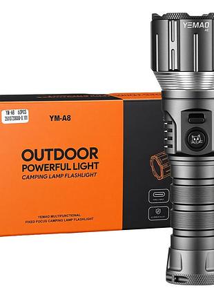 Фонарь yemao led+smd(yellow+red),, power bank, зу type-c, магнит