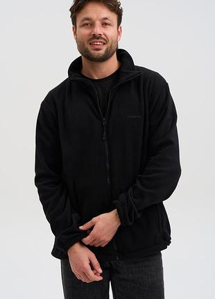 Кофта флисовая мужская norwin tech fleece черный, базовая, теплая, с высоким воротником 2xl