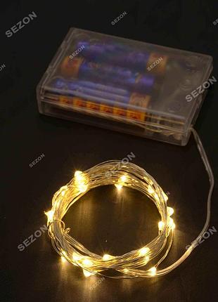 Роса на батарейках led, 2м, білий теплий