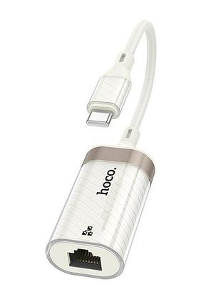 Кабель-перехідник hoco crystal type-c ethernet mbps) apricot ( )
