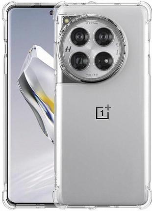 Tpu чехол getman ease logo усиленные углы full camera для oneplus 12 бесцветный (прозрачный)