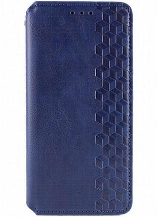 Кожаный чехол-книжка getman cubic (pu) для xiaomi redmi note 14 4g (int. version) синий