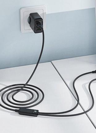 Дата кабель acefast c5-11 usb-c to 2xusb-c 100w (1.2m) black 5