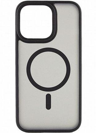 Tpu+pc чехол metal buttons with magnetic fit для apple iphone 12 pro / 12 (6.1") черный / black