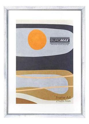 Рамка 21*29,7см а4, серебряная пластик bm.0906 тм buromax
