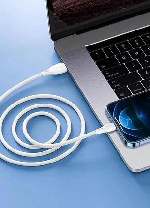 Кабель hoco ultimate silicone charging data cable for ip white ( ) 4
