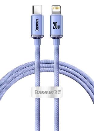 Кабель baseus crystal shine series fast charging data cable type-c to ip. purple ( )