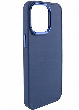 Tpu чехол bonbon metal style для apple iphone 14 pro max (6.7") синий / denim blue
