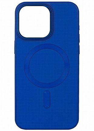 Кожаный чехол bonbon leather metal style with magnetic fit для apple iphone 15 plus (6.7") синий / indigo