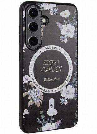 Tpu+pc чехол secret garden with magnetic fit для samsung galaxy s24+ black