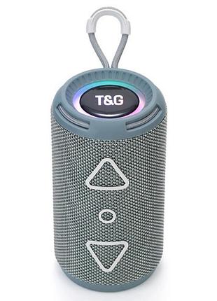 Bluetooth-колонка с rgb подсветкой, speakerphone, радио, grey