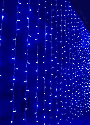 Штора led 3м*2м, ( ліній) синя
