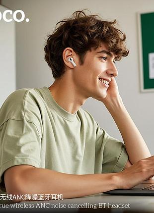 Бездротові навушники tws hoco true wireless anc noise reduction bt headset white ( ) 8