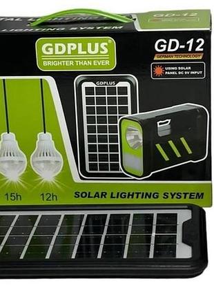 Автономная система освещения gdplus ма/г с солнечной панелью и фонарем ( )