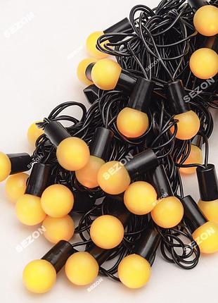 Шарики 18мм led, 7м+ переходник, желтый