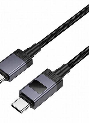 Дата кабель hoco x118 generous with display type-c to type-c 60w (1m) black 6