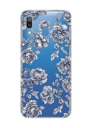 Прозрачный чехол на samsung galaxy a30 (2019)/a20 (2019) ночные цветы (принт 432)