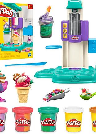 Play-doh rainbow swirl ice cream игровой набор для лепки плей до радужный вихрь мороженого hasbro g0028