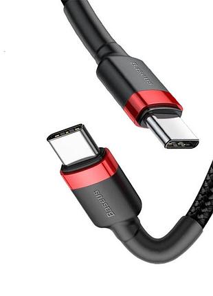 Кабель baseus cafule usb cable type-c-type-c red+black ( ) 3