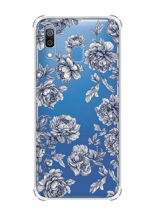 Чохол з потовщеними кутами на samsung galaxy a30 (2019)/a20 (2019) нічні квіти (принт 432)