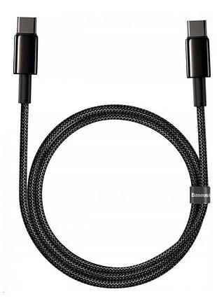 Кабель baseus tungsten gold fast charging data cable type-c to type-c black ( )
