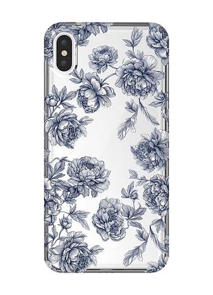 Прозрачный чехол на iphone xs max ночные цветы (принт 432)