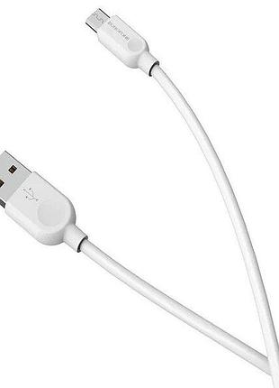 Кабель borofone usb to micro.,, pvc, tpe connectors, white ( )