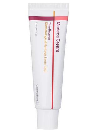 Крем для пружності та вирівнювання тону centellian24 madeca cream time reverse
