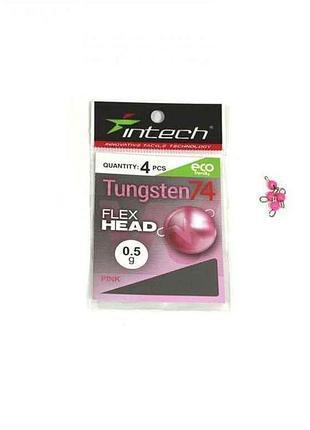 Груз чебурашка разборная 0,5г 4шт/уп tungsten 74 gloss pink uv тм intech