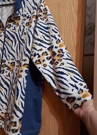 Helena vera - кофта в модный принт 💙🍂отделка💙🍂змейка💙🍂котон💙🍂бангладеш 3