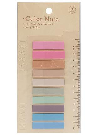 Закладка с линейкой 2 в 1 "stick notes" р80-1 разноцветные