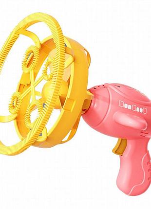 Пистолет для мыльных пузырей h035 bubble gun с пропеллером 2in1 + bottle 250ml pink