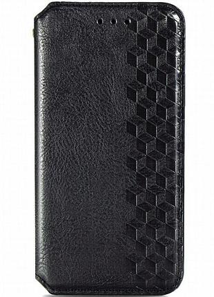 Кожаный чехол-книжка getman cubic (pu) для samsung galaxy a06 черный