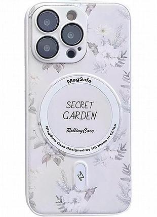 Tpu+pc чехол secret garden with magnetic fit для apple iphone 16 pro max (6.9") white