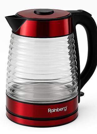 Электрический чайник с индикатором питания rainberg rb-2312 2.2л 2200вт, тихий бытовой чайник hr-11
