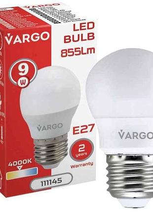 Лампа світлодіодна 9w e27 g45 4000k 220v (v-111145) тм vargo