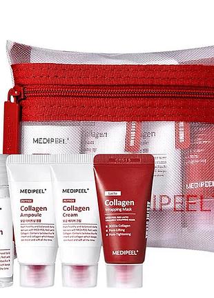 Набор миниатюр линейки с коллагеном (с пленочной маской) medipeel red lacto collagen skin care trial kit