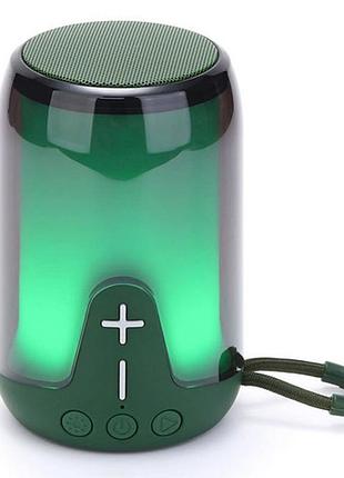 Bluetooth-колонка с rgb подсветкой, speakerphone, радио, green
