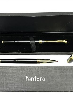 Подарочная ручка роллерная pantera в футляре (черно-золотая)