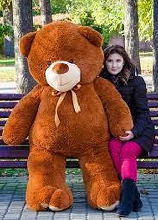 Великий плюшевий ведмедик коричневий "ветлі" 200 см, великий плюшевий ведмідь, велика м'яка іграшка 2 м